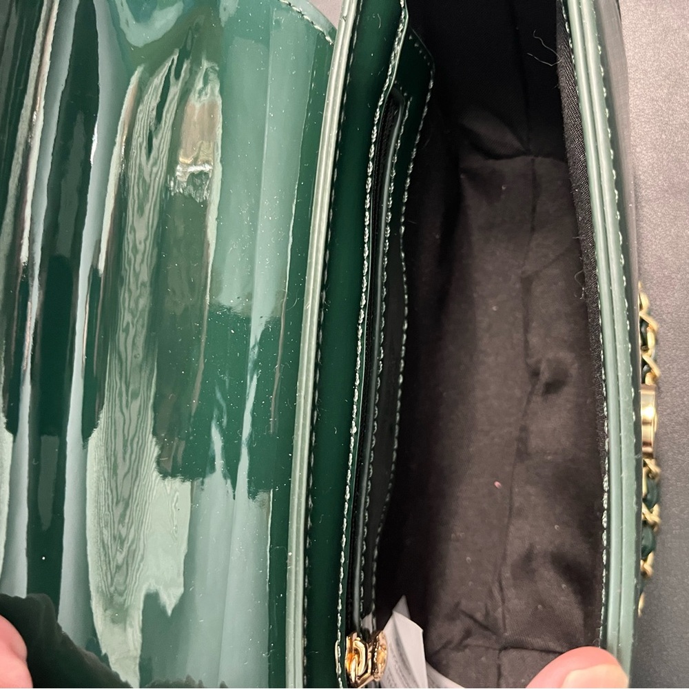Valentino Orlandi Forest Green Crossbody Bag with Chain Strap - NWT - MSRP 210 - Picture 7 of 9